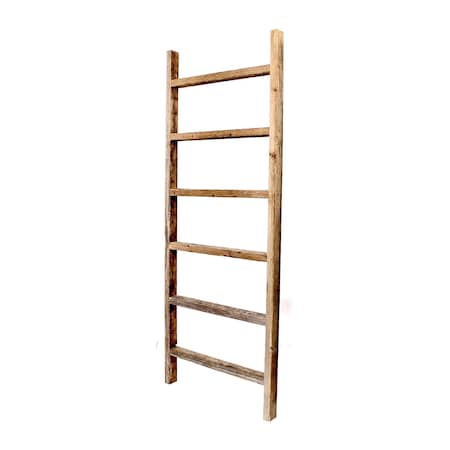 Barnwoodusa Rustic Farmhouse 6ft Reclaimed Wood Picket Ladder (Weathered Gray) 672713214243